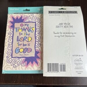 Lot 11 Packs Vintage Gibson First Communion Thank You Cards - NOS Sealed